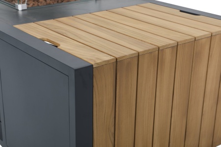 Orebro, гриль-стол прямоугольный, антрацит, тик/алюминий