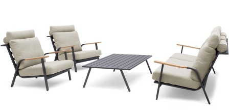 Комплект Malmo Lounge с 3-х местным диваном (антрацит/светло-серый)