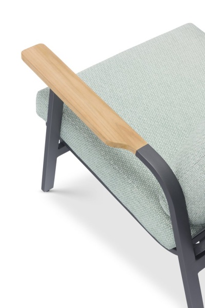 Кресло Malmo с пуфом (антрацит/зеленый)