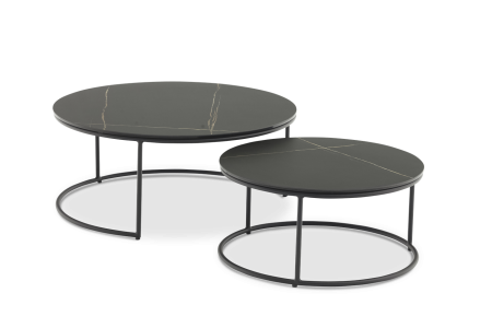 Угловой комплект Stockholm L c круглыми столиками (антрацит/серый)