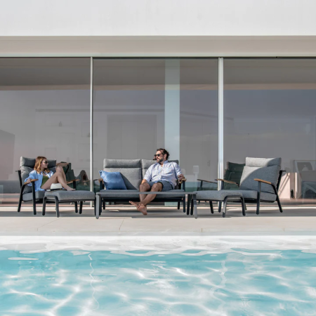 Комплект Malmo Lounge с 2-х местным диваном (антрацит/светло-серый)