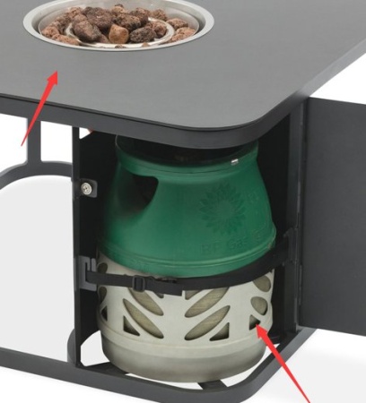 Orebro, гриль-стол прямоугольный, антрацит, тик/алюминий