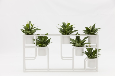 Скара, цветочница, белый, алюминий