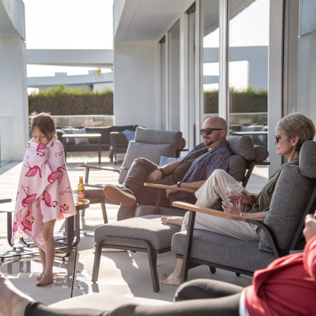 Кресло Malmo с пуфом (антрацит/серый)