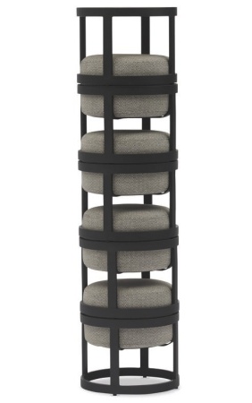 Tumba, комплект из 4х табуретов со столиком антрацит/серый